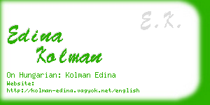 edina kolman business card